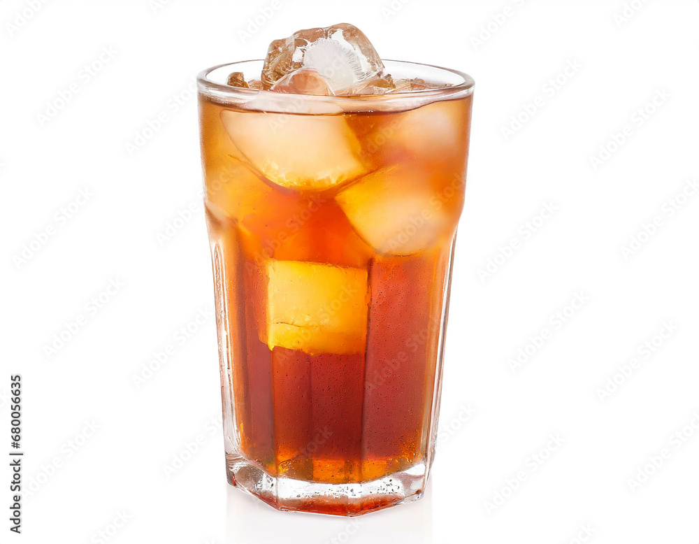 Ice tea isolated on white background, cutout 