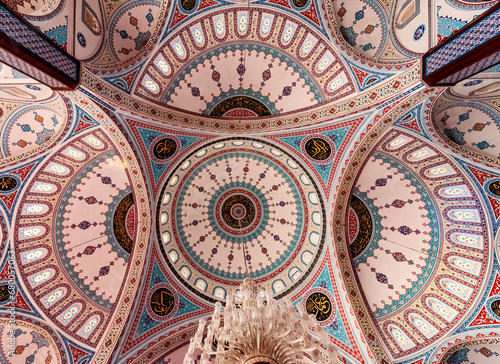 Mosque Merkez Kulliye of Manavgat near Antalya  Mosaic cupolas  Turkey