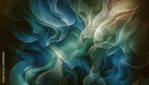 Ethereal Blue Smoke Abstract Art