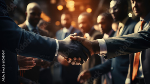 Shaking hands for business deals photo
