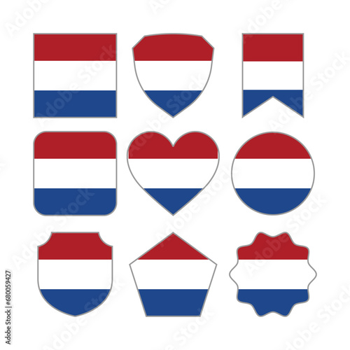 Modern Abstract Shapes of Netherland Flag Vector Design Template