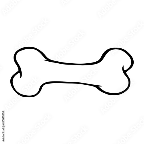 Logo lineal de comida para perros. Icono de contorno de hueso para perro