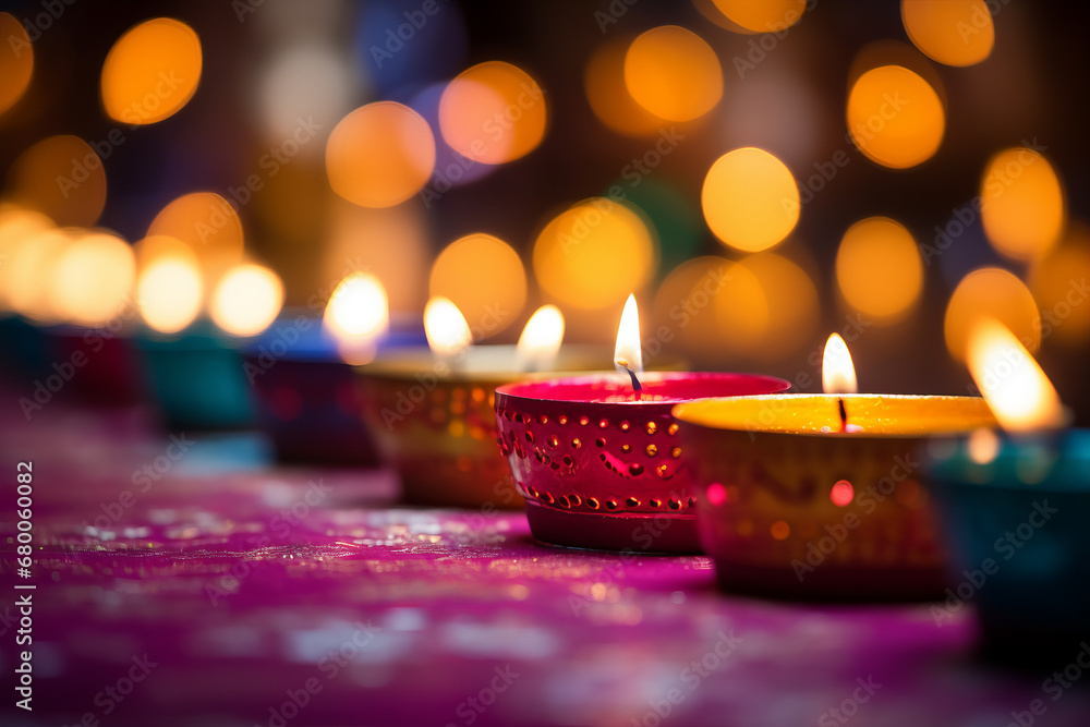 Φωτογραφία Glowing diwali diya candle lamp, Indian spiritual festival of light