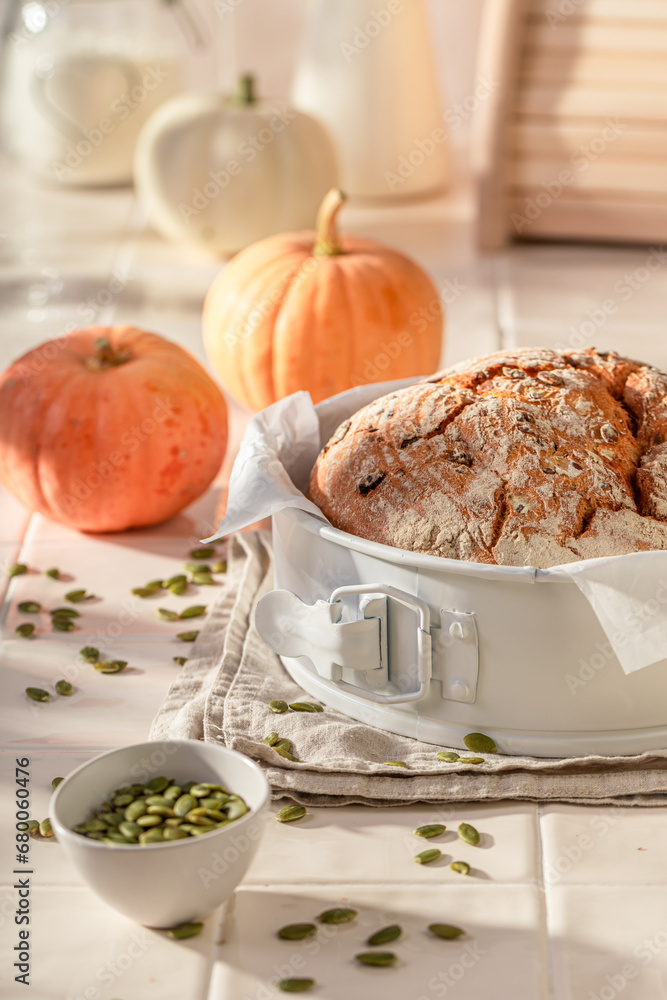 Tasty pumpkin bread for fit and healthy breakfast. Tasty pumpkin bread for fit and healthy breakfast.
