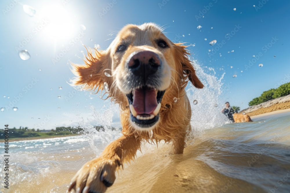 Golden Retriever Puppy Strand Sonnenunterg nge Im Februar golden-retriever-puppy-strand-sonnenunterg-nge-im-februar