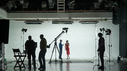 Bild auf Leinwand Professional filming pavilion with a white cyclorama