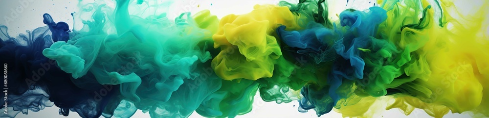 Colorful paint color explosion isolated white background