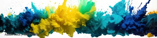 Colorful holi paint color powder explosion isolated white background