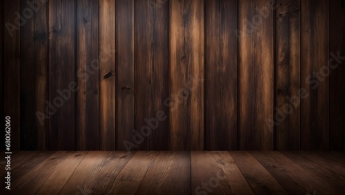 Old brown rustic dark wooden texture. Wood background banner. 
