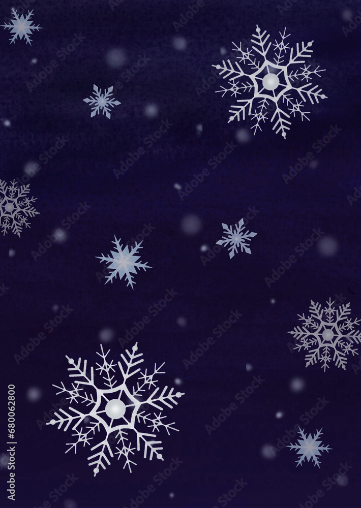 雪の結晶の青い背景のイラスト 雪の結晶の青い背景のイラスト