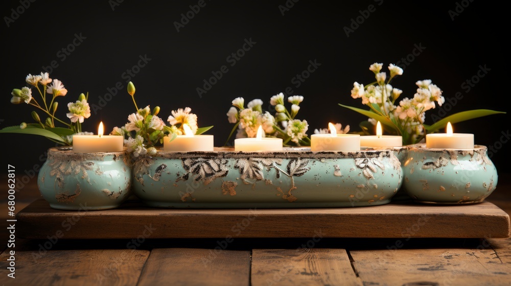 A Rustic Wooden Tray Adorned With Vanilla-Scented , Background For Banner, HD