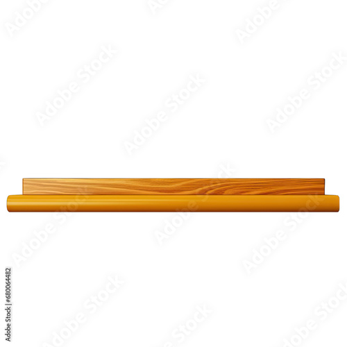 Empty Wall Shelf Isolated on Transparent or White Background, PNG