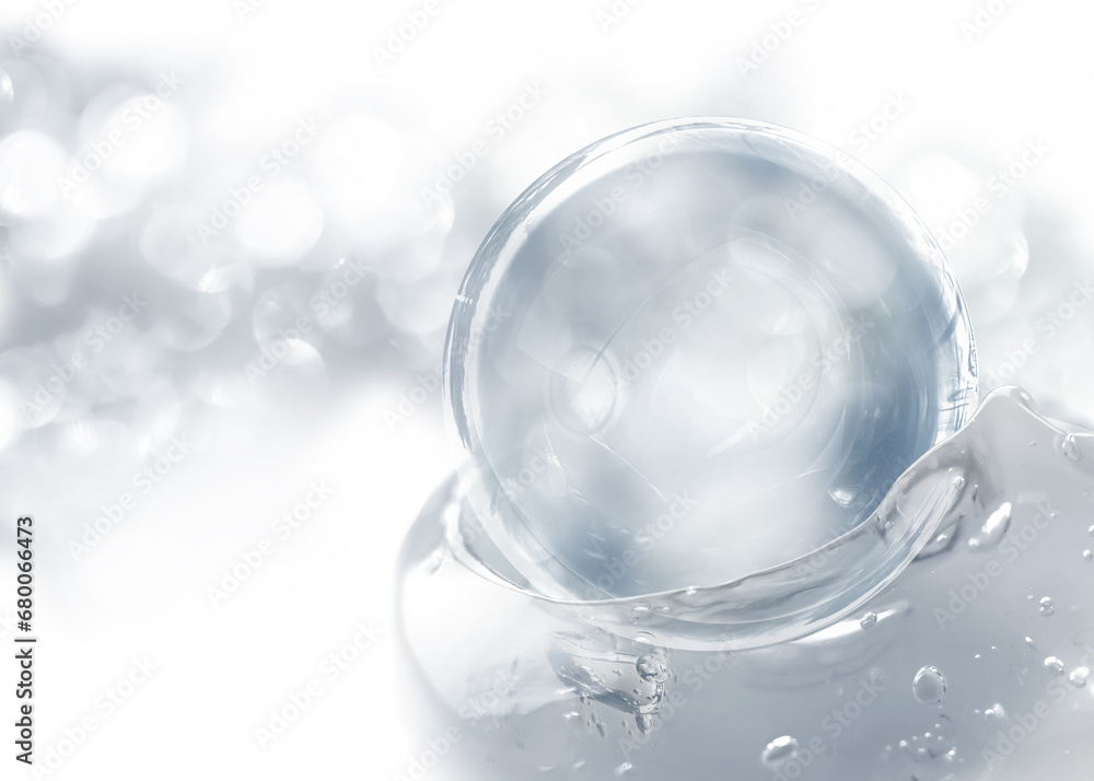 bubble serum drop on water bubble serum drop on water