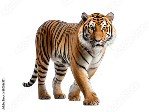 Walking Tiger Isolated on Transparent or White Background  PNG
