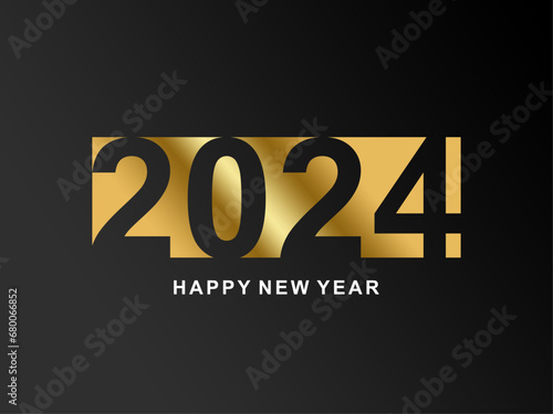 golden happy new year 2024 design template. Premium background vector design for posters, banners, greetings and celebrations of the new year 2024. new year background