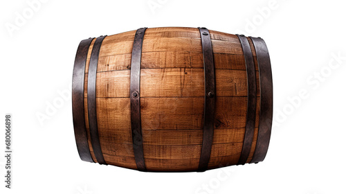 Wine Barrel on its Side Isolated on Transparent or White Background, PNG photo