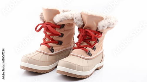 children's winter boots on a white background isolated.