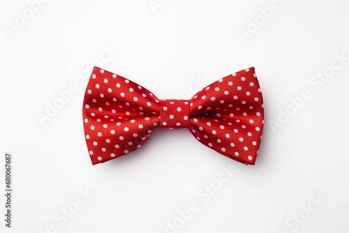 a red bow tie on a white background