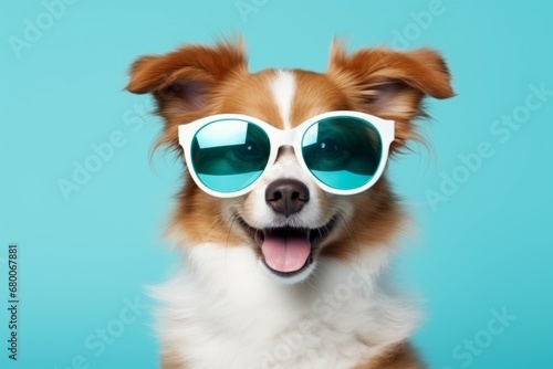 Funny puppy wearing sunglasses © Muh
