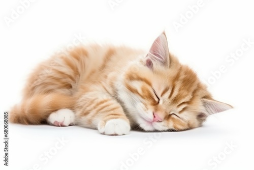 sleeping cat Isolated on white background © Muh
