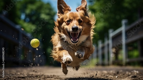 A Joyful Mutt Playing Fetch In A Park Playful   Background For Banner  HD