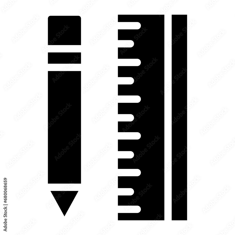 pencil and ruler glyph