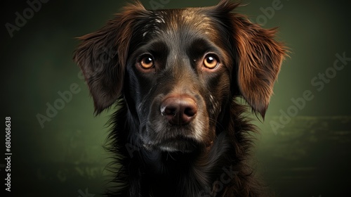 A Mixed-Breed Dog Sitting Attentively Attentive , Background For Banner, HD