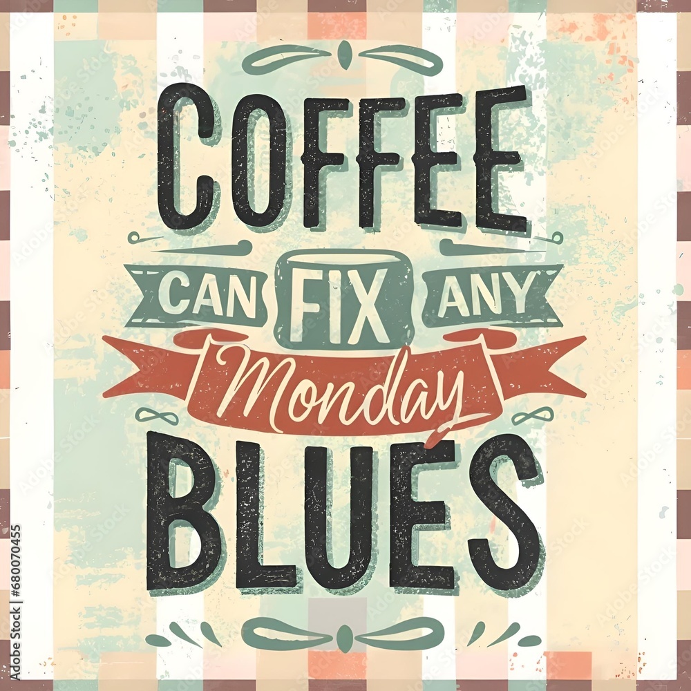 Naklejka premium Cafe Poster