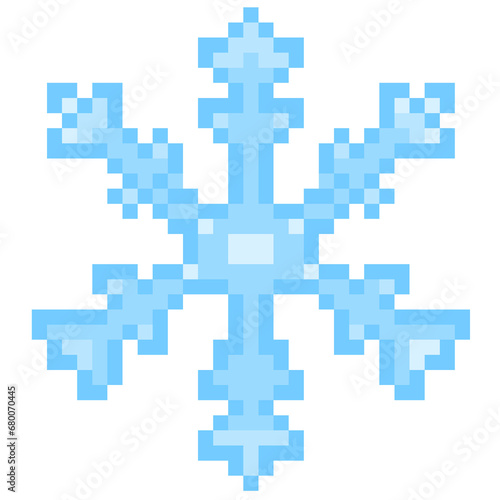 The snow weather icon in pixel art