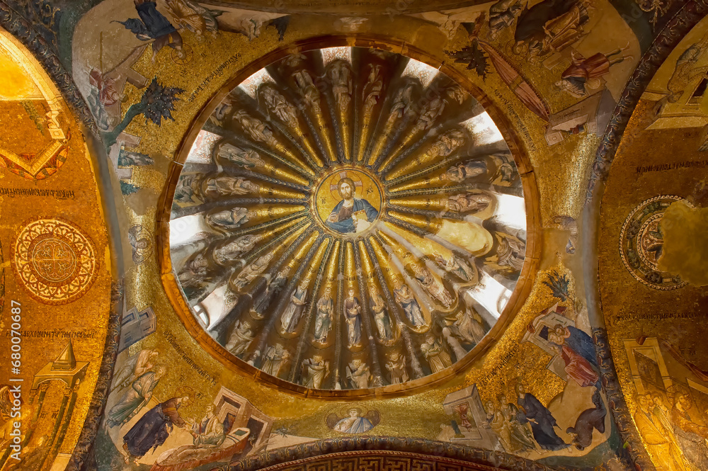 Mosaic of Christ Pantocrator, Church of the Holy Saviour in Chora or Kariye Camii, Istanbul, Turkey