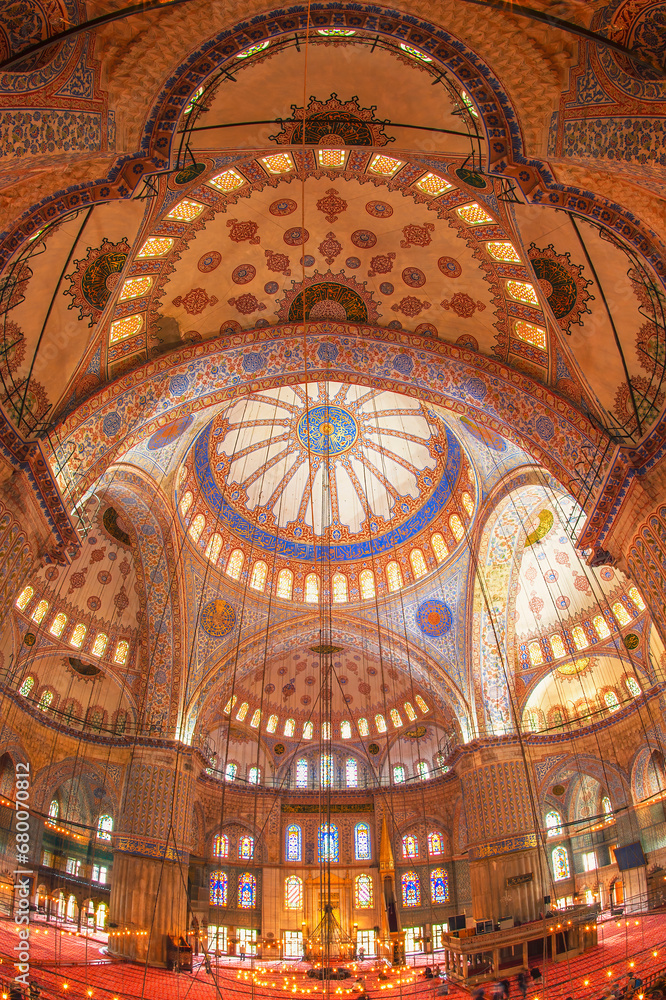 Sultan Ahmed Mosque or Blue Mosque, Main dome, Istanbul, Turkey