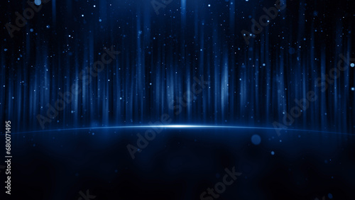 Fototapeta Naklejka Na Ścianę i Meble -  Particles bokeh abstract blue event game trailer titles cinematic openers digital technology concert background
