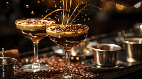 A Bartender Pouring A Rich And Velvety Chocolate , Background For Banner, HD