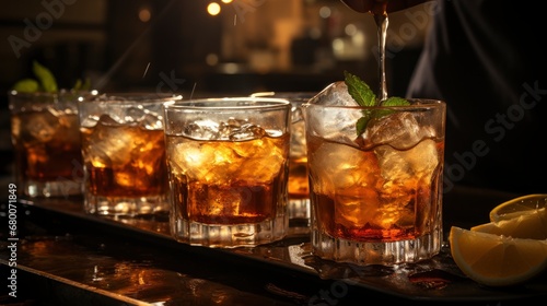 A Bartender Pouring A Sophisticated Dark    Background For Banner  HD