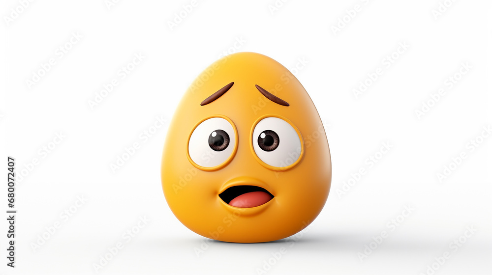 Fototapeta premium 3D rendering Hushed emoji on white isolated background