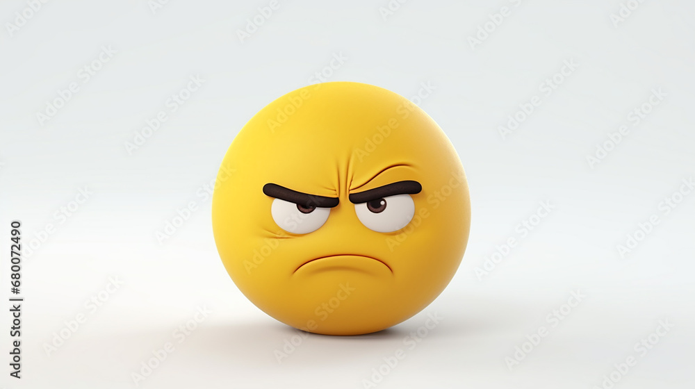 3D rendering Indifferent emoji on white isolated background 3D rendering Indifferent emoji on white isolated background