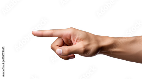 Hand Pointing a Finger Isolated on Transparent or White Background, PNG
