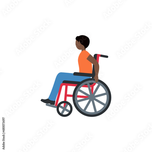 Person in Manual Wheelchair: Dark Skin Tone 