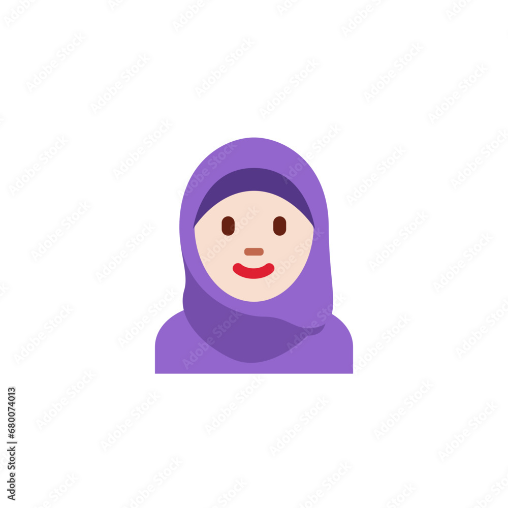 Woman with Headscarf Light Skin Tone Woman with Headscarf Light Skin Tone