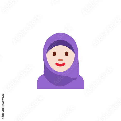 Woman with Headscarf Light Skin Tone 
