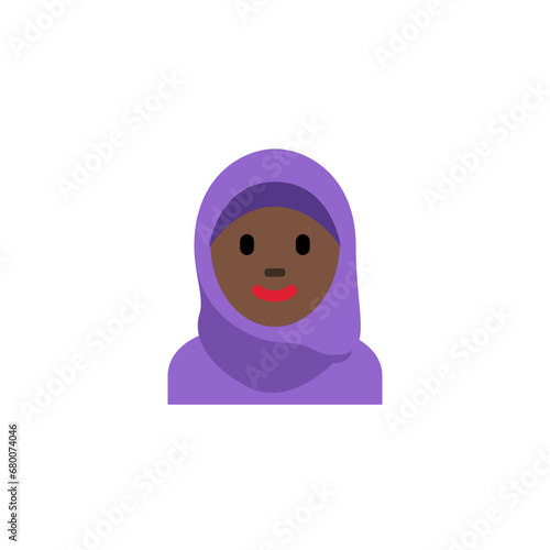 Woman with Headscarf Dark Skin Tone 