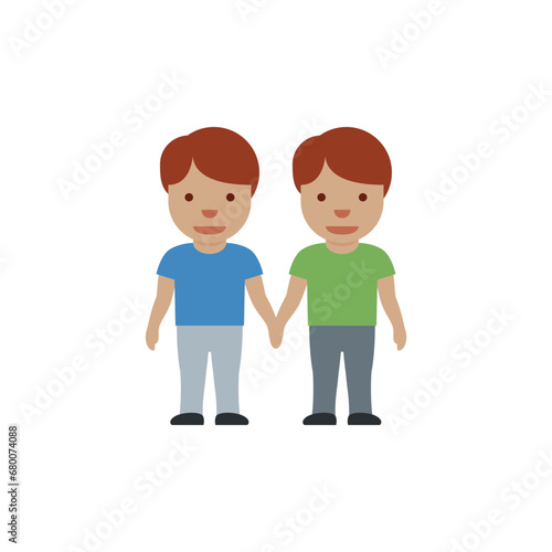 Men Holding Hands: Medium Skin Tone
