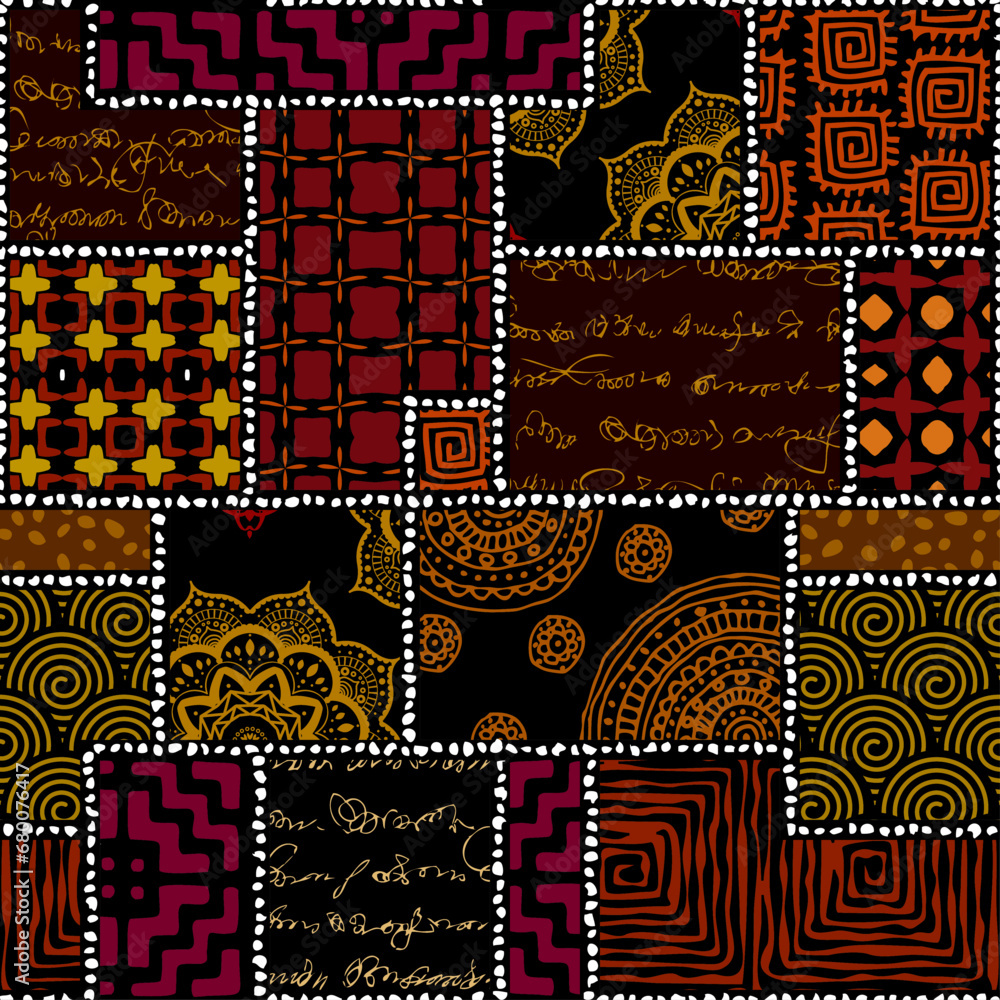 Grunge Geometric Vector Seamless Pattern made in ethnic style. African traditional design. Creative boho pattern. Grunge Geometric Vector Seamless Pattern made in ethnic style. African traditional design. Creative boho pattern.