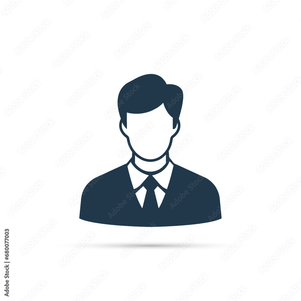 Male icon. User symbol of man in business suit. Vector illustration Male icon. User symbol of man in business suit. Vector illustration