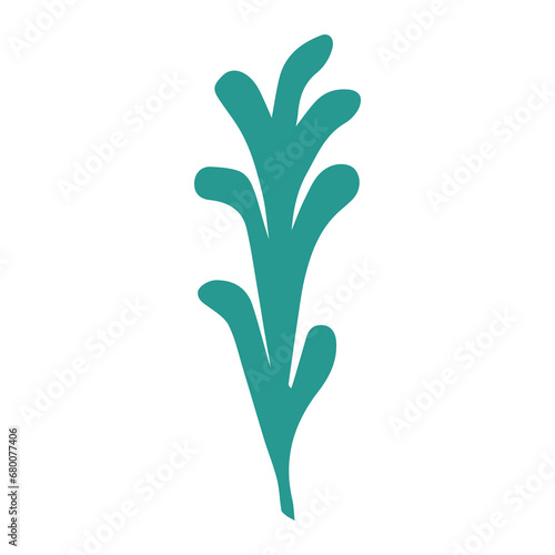 The silhouette logo of an algae or coral , seaweed, an excellent design on a marine theme