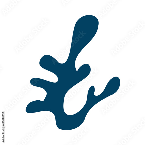 The silhouette  logo of an algae or coral , seaweed, an excellent design on a marine theme