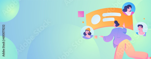 Person interviewing for job flat vector concept operation hand drawn illustration
