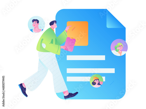 Person interviewing for job flat vector concept operation hand drawn illustration
