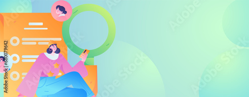 Person interviewing for job flat vector concept operation hand drawn illustration
