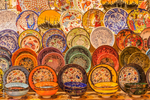 Ceramics  Egyptian bazaar  Istanbul  Turkey